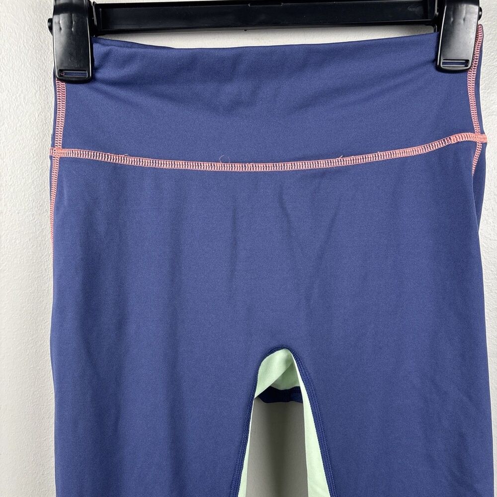 Fabletics Motion365 Leggings Womens Small Blue Green Logo 24” Waist Gym Running
